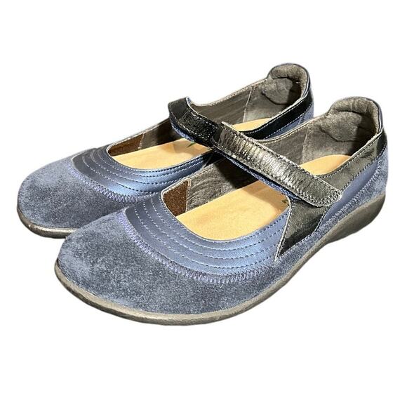 Naot Kirei Mary Jane Casual Blue Patent and‎ Leather Shoes Womens 37 US 6 - Picture 1 of 7